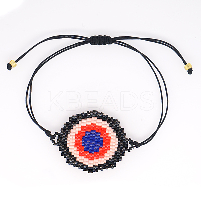 Friendship Eye Loom Pattern Seed Beads Bracelets for Women BJEW-Z013-18B-1
