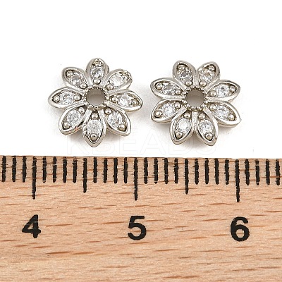 Brass Micro Pave Clear Cubic Zirconia Bead Caps CU-CBA6A75-29P-1