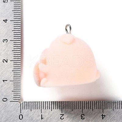 Flocking Resin Cute Pendants RESI-A040-02B-1