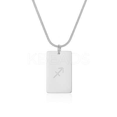 European Style 304 Stainless Steel Zodiac Pendant Necklaces for Women NF9603-9-1