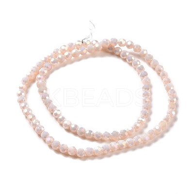 Full Rainbow Plated Imitation Jade Electroplate Glass Beads Strands X-EGLA-J130-FR09-1