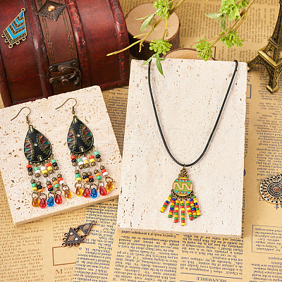20Pcs 10 Style Tibetan Style Alloy Enamel Chandelier Components Links FIND-TA0001-83-1
