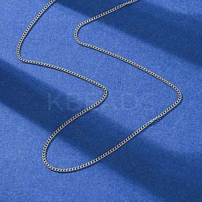 1.5MM 304 Stainless Steel Curb Chain Necklaces NJEW-T016-28P-1