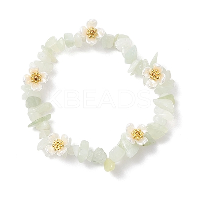 Natural New Jade Beaded Stretch Bracelets for Women BJEW-JB12315-02-1