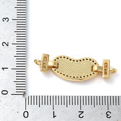 Rack Plating Brass Micro Pave Clear Cubic Zirconia Heart Connector Charms KK-K385-99G-03-1