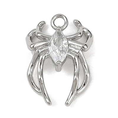 Brass Pave Clear Cubic Zirconia Pendants KK-L238-02P-1