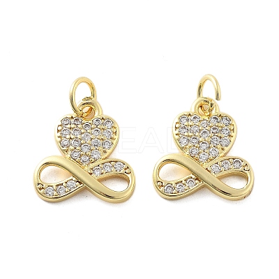 Brass Micro Pave Cubic Zirconia Pendants KK-C092-24D-G-1