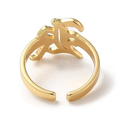 Rack Plating Brass Open Cuff Rings RJEW-M162-32G-1