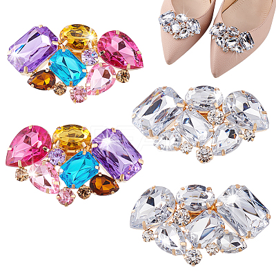 4Pcs 2 Colors Alloy Glass Shoe Decoration FIND-PH0021-45-1