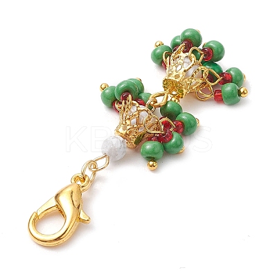 Glass Seed Bead Pendant Decorations HJEW-MZ00057-02-1