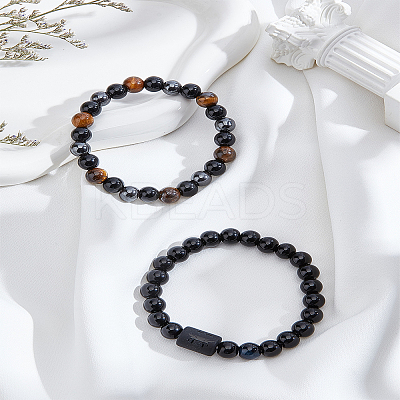 Natural Mixed Gemstone Stretch Bracelets BJEW-LP0001-25D-1