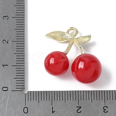 Cherry Opaque Resin 3D Fruit Pendants RESI-V002-03A-1