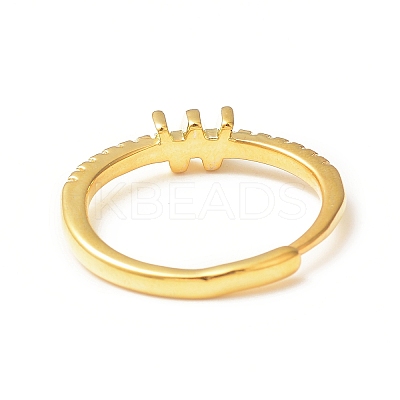 Clear Cubic Zirconia Initial Letter Adjustable Ring RJEW-C052-01G-W-1