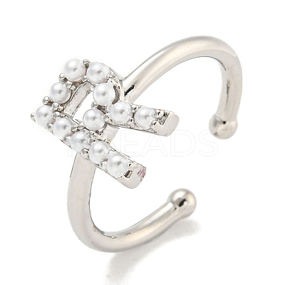 Rack Plating Brass Open Cuff Rings for Women RJEW-F162-01P-R-1