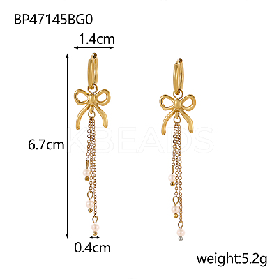 304 Stainless Steel Hoop Dangle Earrings STAS-OY003-65G-1