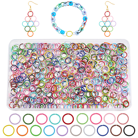 380Pcs 19 Colors Baking Paint Alloy Open Jump Rings FIND-AR0006-19A-1