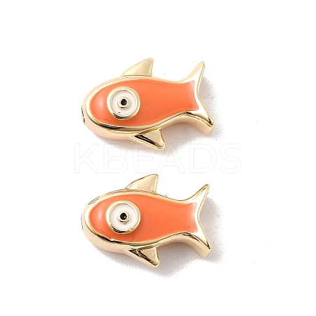 Brass Enamel Beads KK-A277-01G-02-1