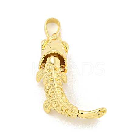 Rack Plating Fish Brass Pendants KK-K341-67G-1