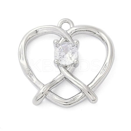 Brass Micro Pave Cubic Zirconia Pendants ZIRC-P122-01D-P01-1