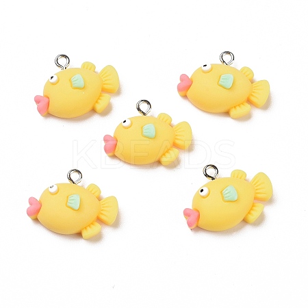 Opaque Resin Pendants LS-RESI-G028-21P-1
