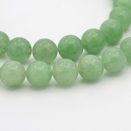 Natural Green Aventurine Round Bead Strands X-G-P070-37-3mm-1