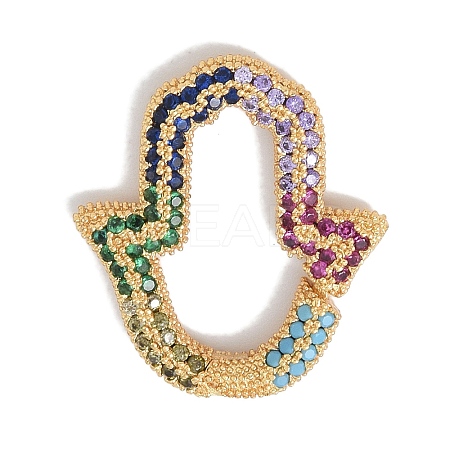Rack Plating Brass Micro Pave Cubic Zirconia Twister Clasps KK-NH0002-07G-02-1
