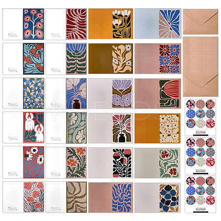 24Pcs Pcs Paper Greeting Card AJEW-ME0004-02-1