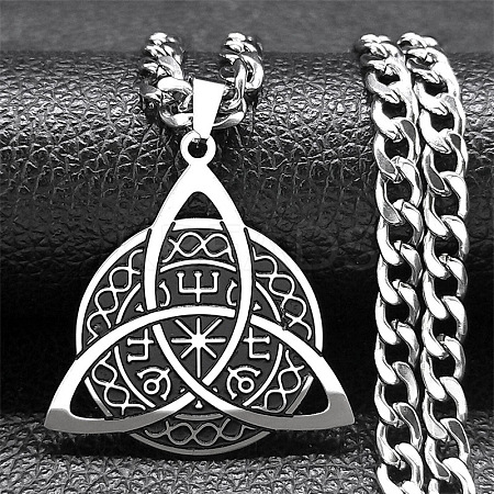 201 Stainless Steel Enamel Pendant Necklaces NJEW-P293-02P-1