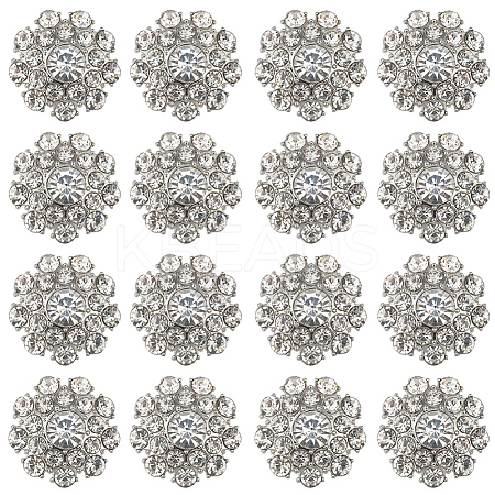 16Pcs 1-Hole Alloy Shank Buttons BUTT-GF0001-27-1