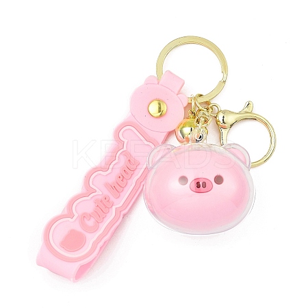 Cartoon Acrylic & PVC Small Animal Head Pendant Keychains KEYC-P014-A03-1