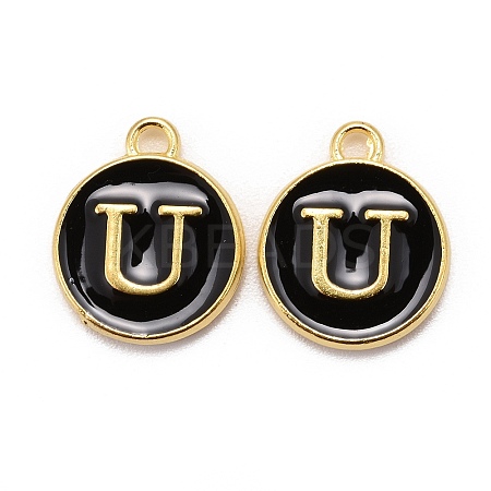 Golden Plated Alloy Charms LS-ENAM-S118-02U-1