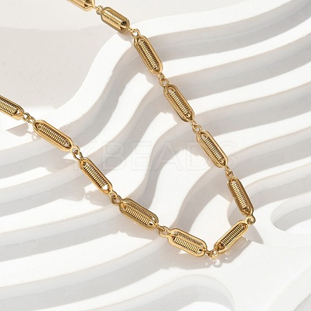 304 Stainless Steel Spiral Link Chain Necklaces NJEW-S442-10G-1