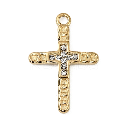 304 Stainless Steel Rhinestone Pendants STAS-P430-01B-G01-1