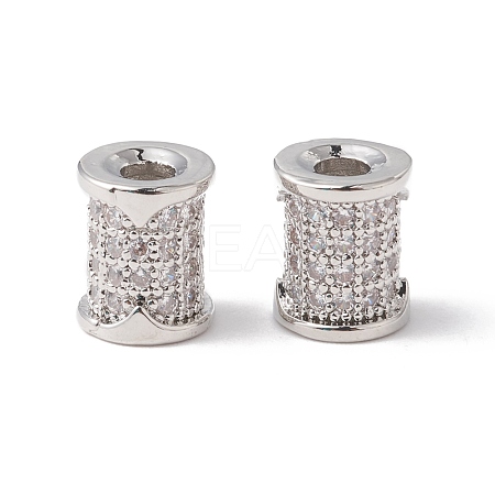 Eco-Friendly Rack Plating Brass Micro Pave Cubic Zirconia Beads KK-F835-24B-P-1