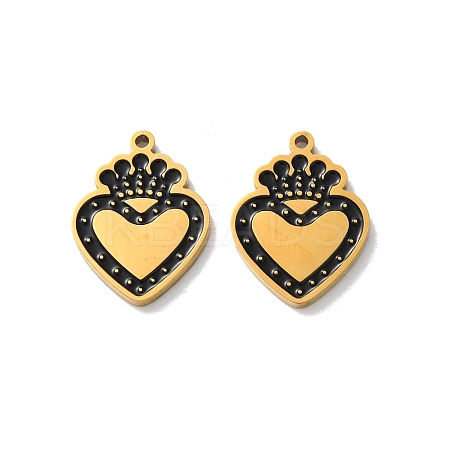 Ion Plating(IP) 304 Stainless Steel Enamel Pendants STAS-M102-39G-1