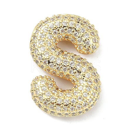 Rack Plating Brass Micro Pave Cubic Zirconia Pendants KK-Q790-01S-G-1