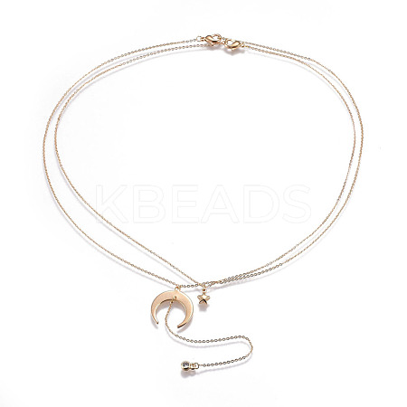 Brass Pendant Necklaces NJEW-JN02386-1