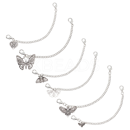 12Pcs 6 Style Alloy Curb Link Shoe Decoration Chain FIND-PHE00001-1