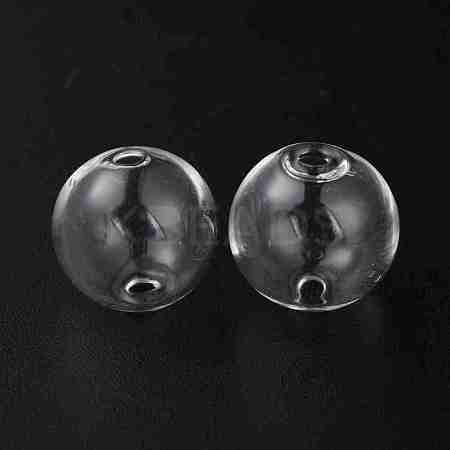 Handmade Two Holes Blown Glass Globe Beads FIND-WH0104-03E-1