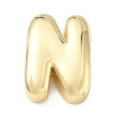 Brass Initial Beads KK-B167-27G-01N-1