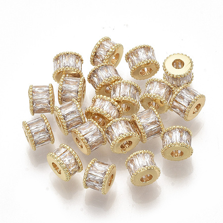 Brass Micro Pave Cubic Zirconia Beads ZIRC-D116-06-1