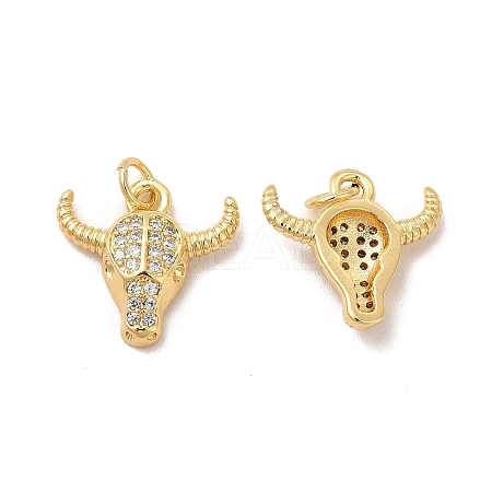 Rack Plating Brass Micro Pave  Cubic Zirconia Pendants KK-B068-24G-1