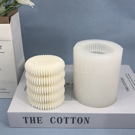DIY Grooved Striped Pillar Candle Silicone Molds LS-SIMO-P001-01D-1