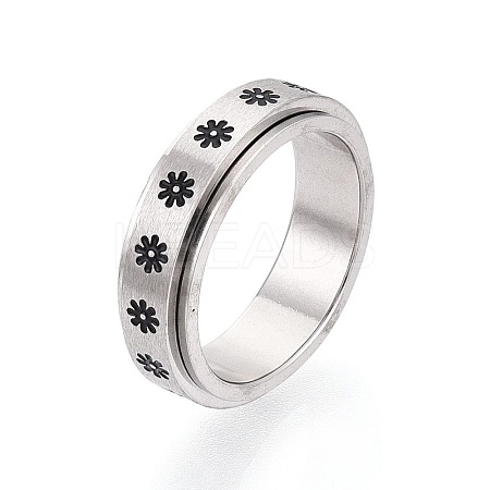 201 Stainless Steel Rotating Fidget Band Ring MATO-PW0001-059A-04-1