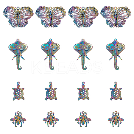16Pcs 4 Style Alloy Big Pendants FIND-FH0002-37-1