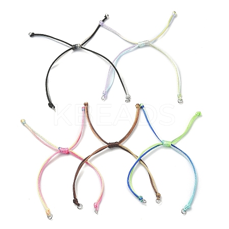 5Pcs 5 Colors Gradient Color Adjustable Braided Nylon Cord Braided Bracelet Making AJEW-JB01163-01-S-1