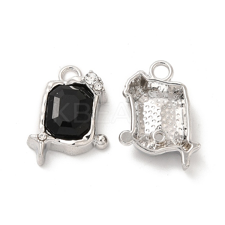 Glass Rectangle with Star Pendants PALLOY-E024-32P-02-1