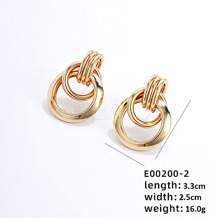 Fashionable Crossed Brass Stud Earrings Hip-hop Personality Trendy Ear Jewelry XX0906-2-1