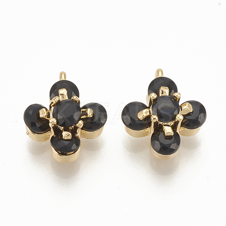Brass Cubic Zirconia Charms ZIRC-Q002-152G-01-1