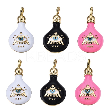 6Pcs 3 Colors Brass Enamel Pendants sgZIRC-SZ0003-52-1